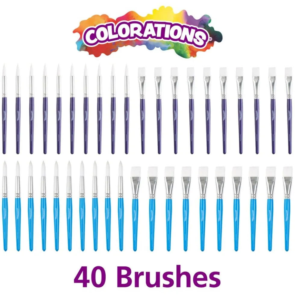 Colorations® Assorted Paintbrush Classpack - 40 Pieces