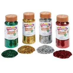 Colorations® Biodegradable Glitter - 4 holiday colors each 4 oz