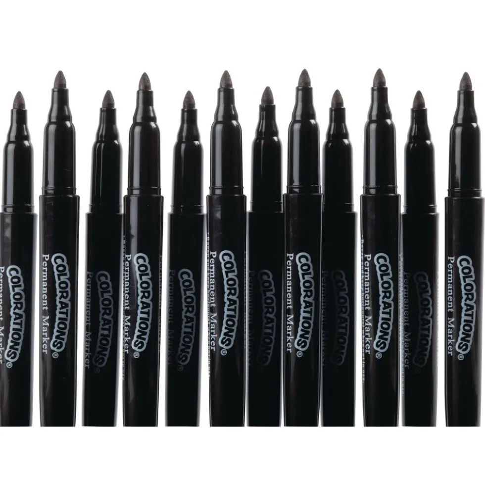 Colorations® Black Permanent Markers - Set of 12