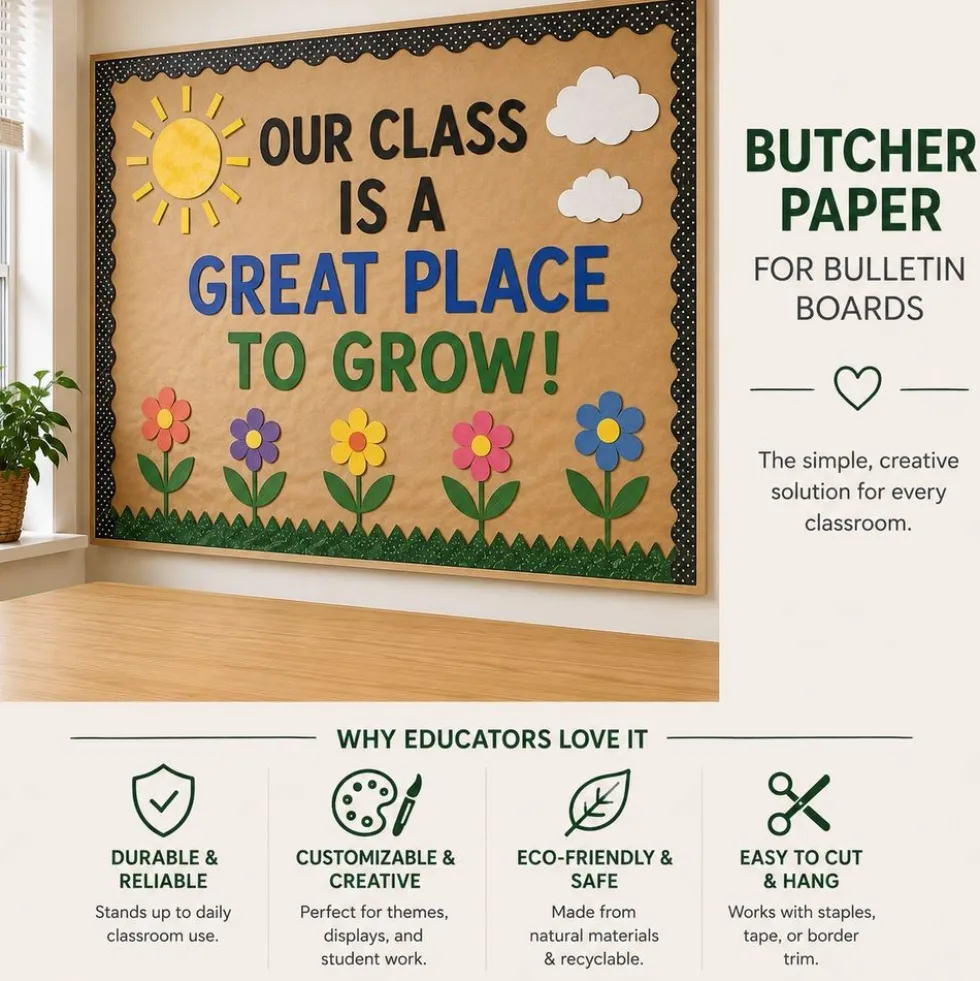 Colorations® Brown Kraft Paper Roll, 36" x 200 ft, 50 lb Heavyweight Craft Paper - Bulletin Board, Drawing, Wrapping & Art Projects