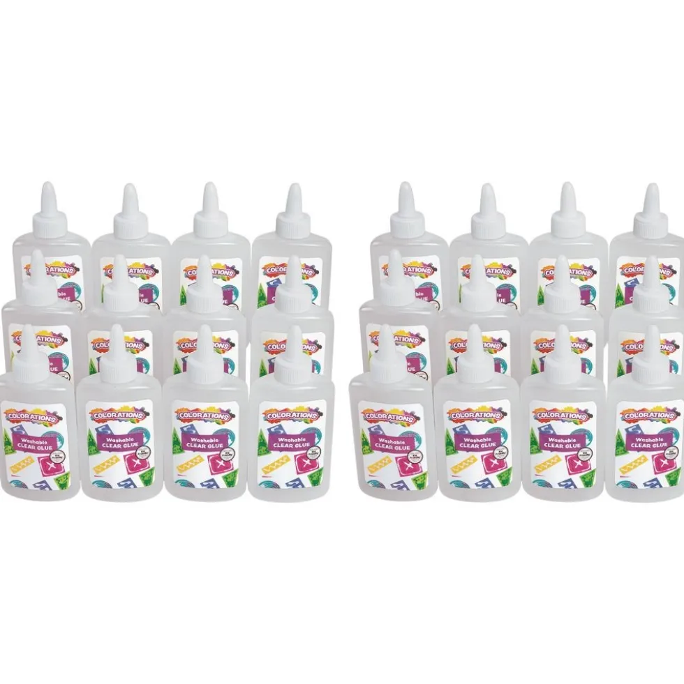 Colorations® Clear School Glue - 12 Per Set, 2 Sets, 24 Total, 4oz