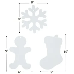 Colorations® Decorate Your Own Holiday Craft Kit - Stockings, Snowflakes & Gingerbread People (Set of 72)
