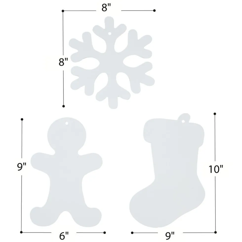 Colorations® Decorate Your Own Holiday Craft Kit - Stockings, Snowflakes & Gingerbread People (Set of 72)