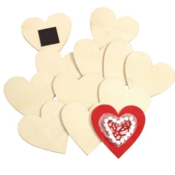 Colorations® Decorate Your Own Wood Magnetic Hearts - Set of 12