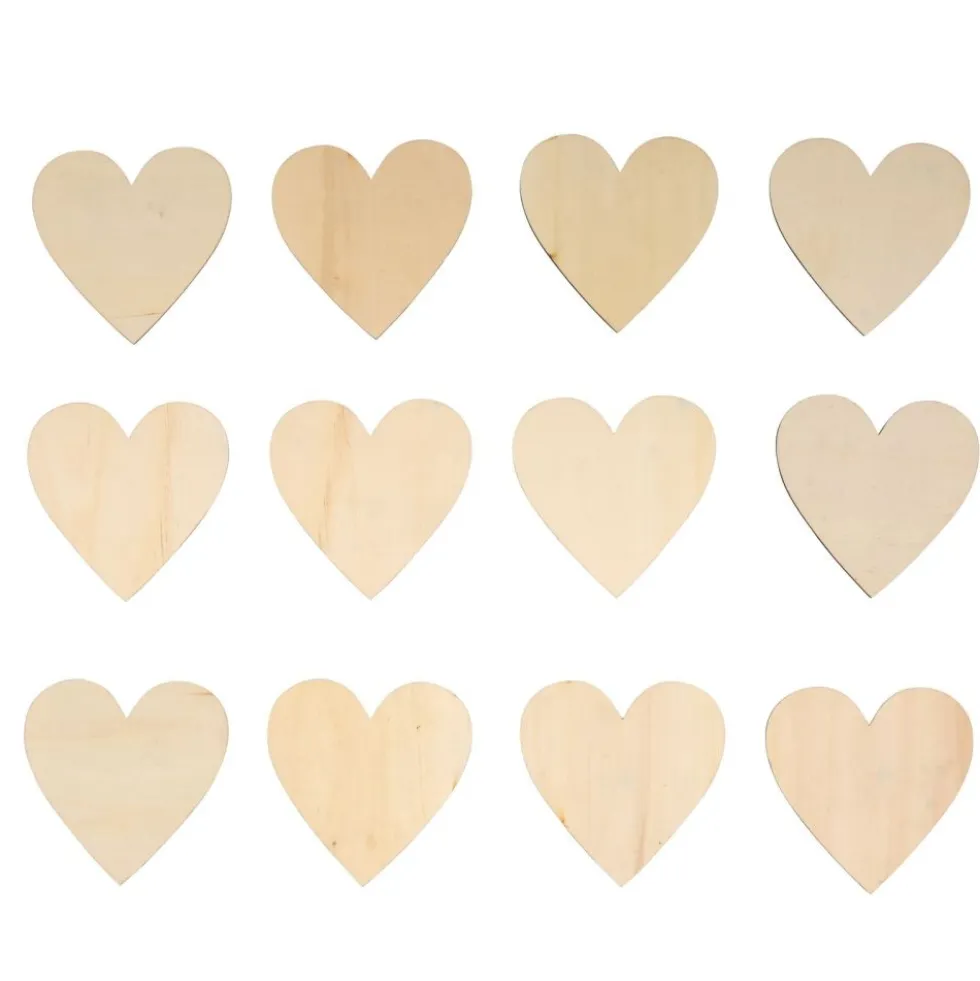 Colorations® Decorate Your Own Wood Magnetic Hearts - Set of 12