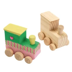 Colorations® Decorate Your Own Wooden Trains - Set of 12