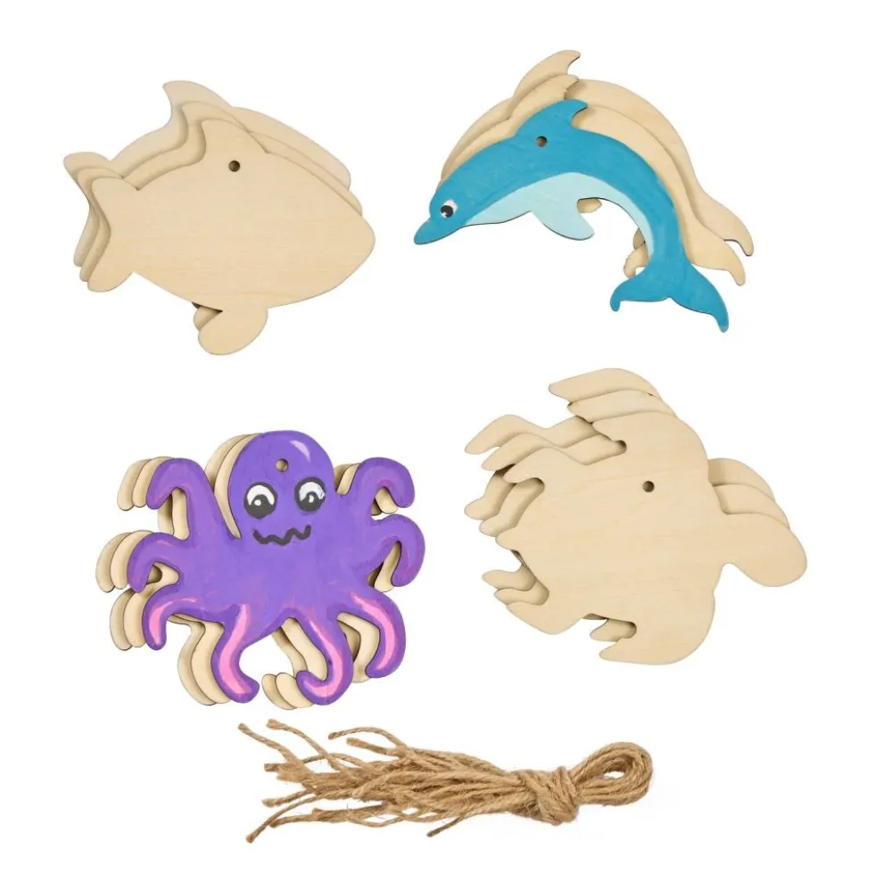 Colorations® Decorate Your Own Wooden Sea Life Ornaments