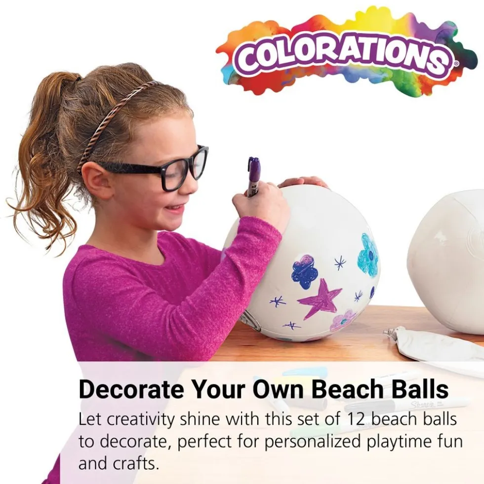 Colorations® Decorate Your Own Beach Ball - Set of 12