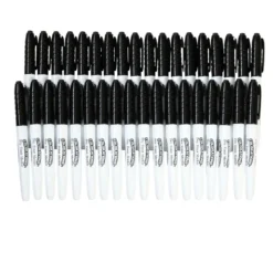 Colorations® Dry Erase Markers - Black Fine Tip - Set of 36