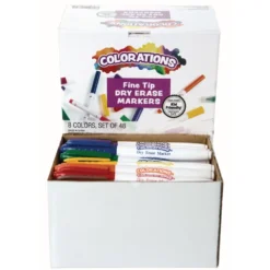 Colorations® Dry Erase Markers Fine Tip Value Pack - Set of 48