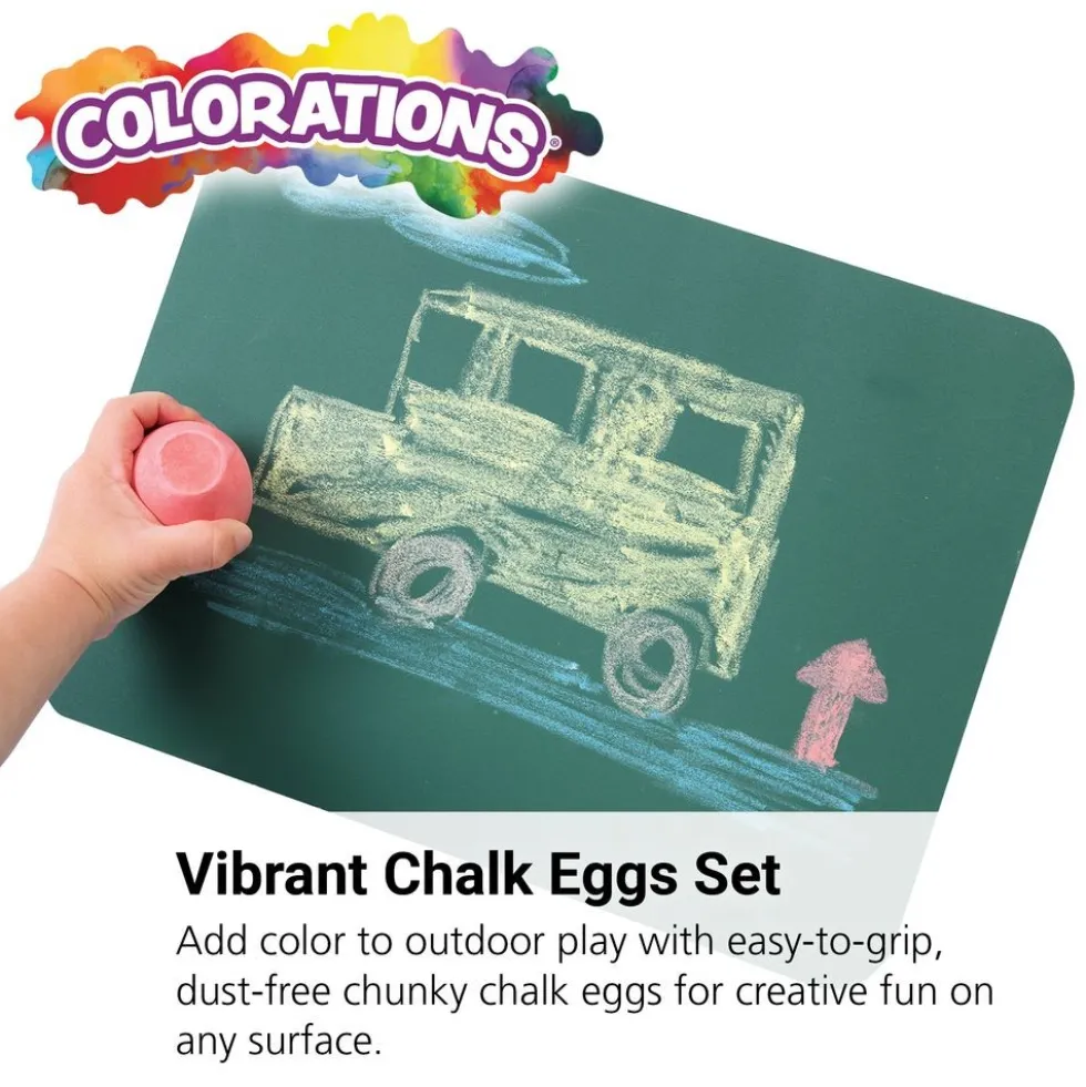 Colorations® DustLite™ Chunky Chalk Eggs - Set of 18