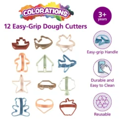 Colorations® Easy Grip Dough Cutters - Set of 12