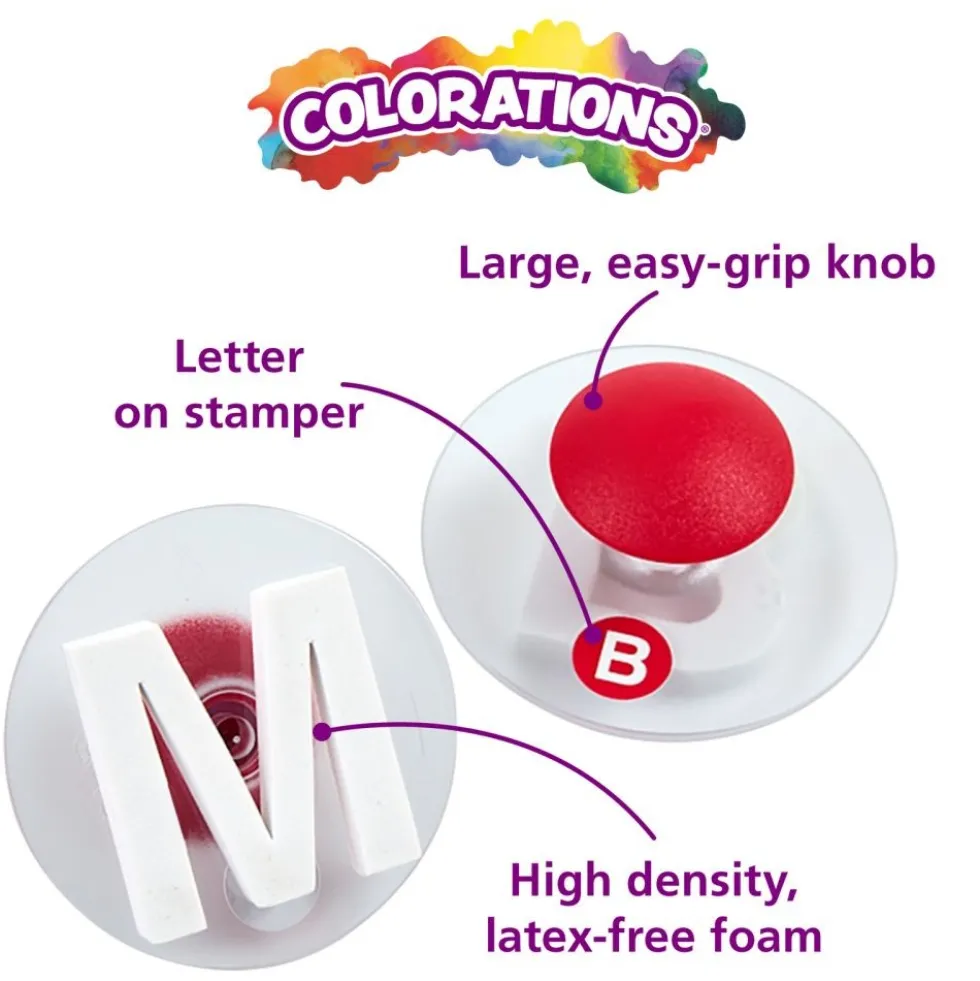Colorations® Easy-Grip Stampers, Uppercase Alphabet - Set of 26