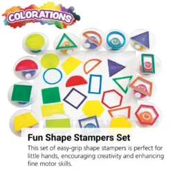 Colorations® Easy-Grip Stampers, Shapes - Set of 14