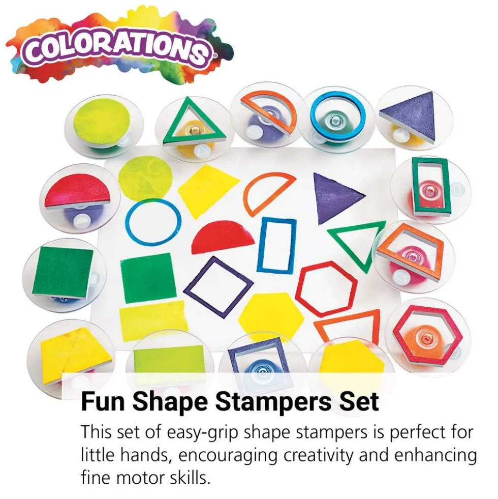 Colorations® Easy-Grip Stampers, Shapes - Set of 14