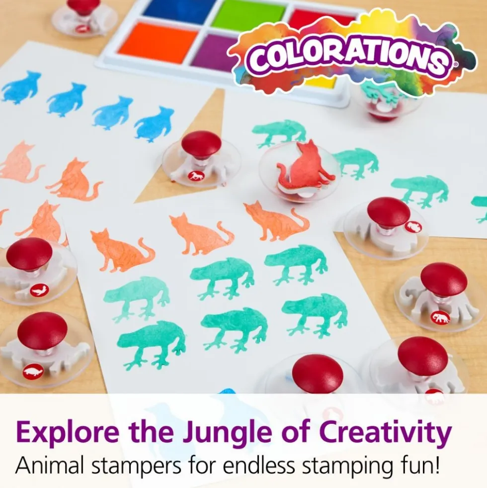 Colorations® Easy-Grip Stampers, Animals - Set of 14