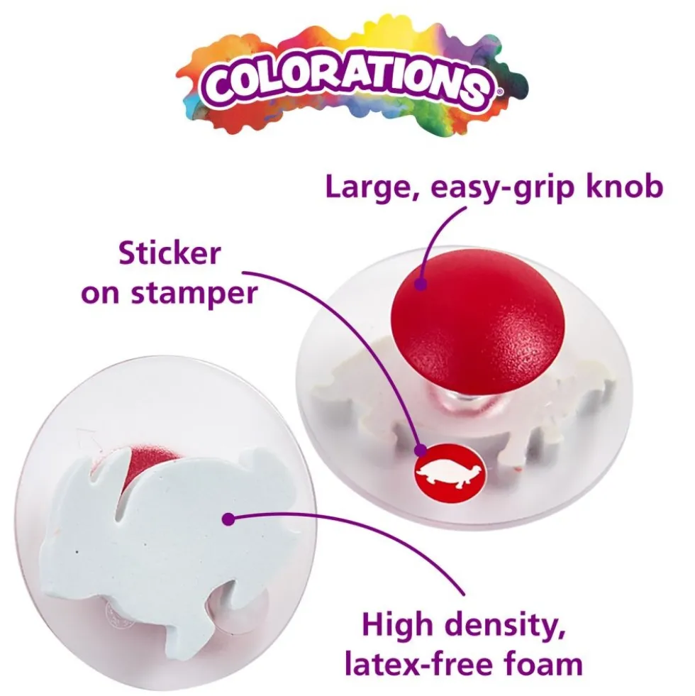 Colorations® Easy-Grip Stampers, Animals - Set of 14