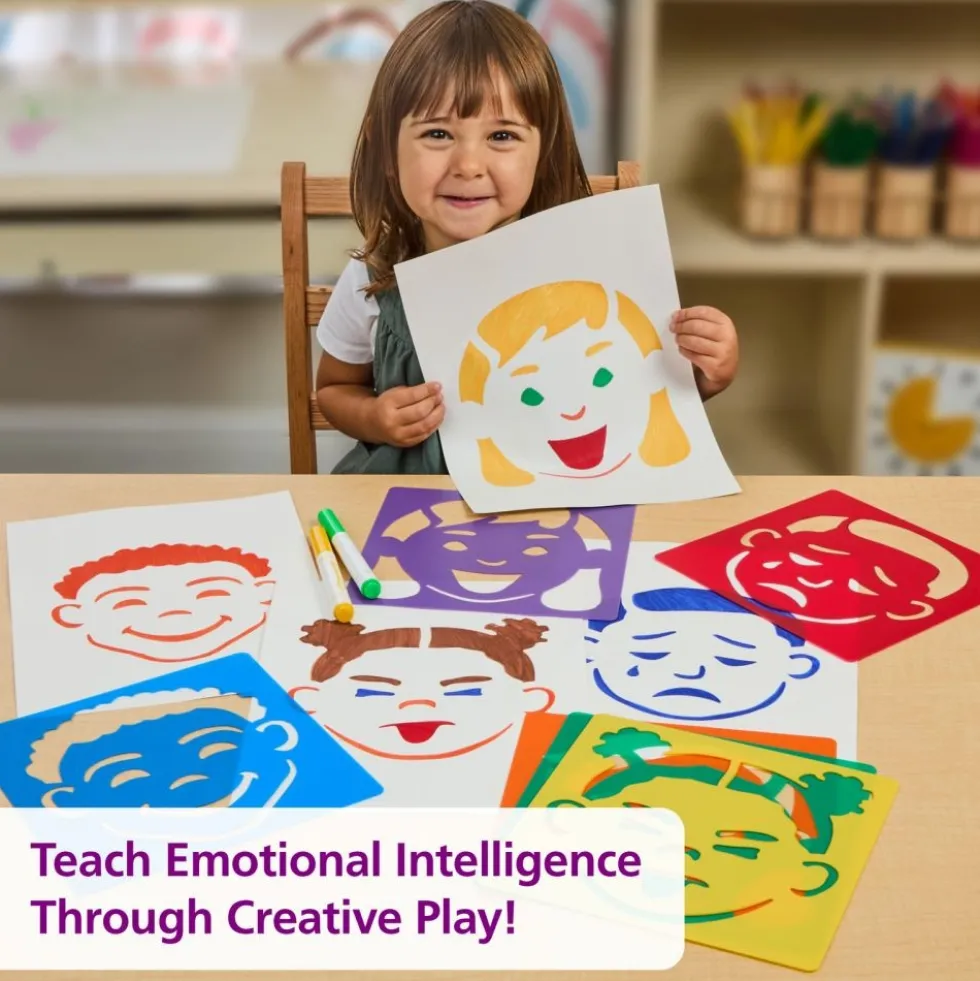 Colorations® Emotional Face Stencils - Set of 6