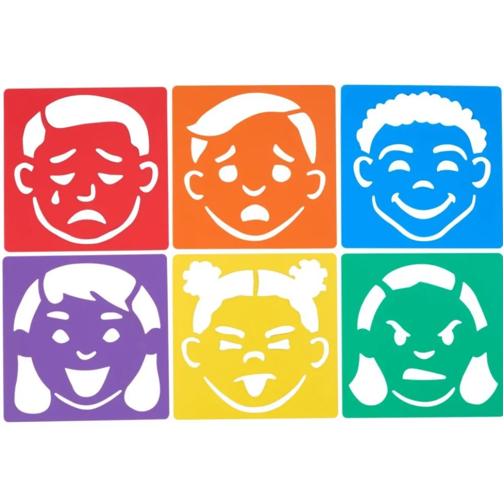 Colorations® Emotional Face Stencils - Set of 6