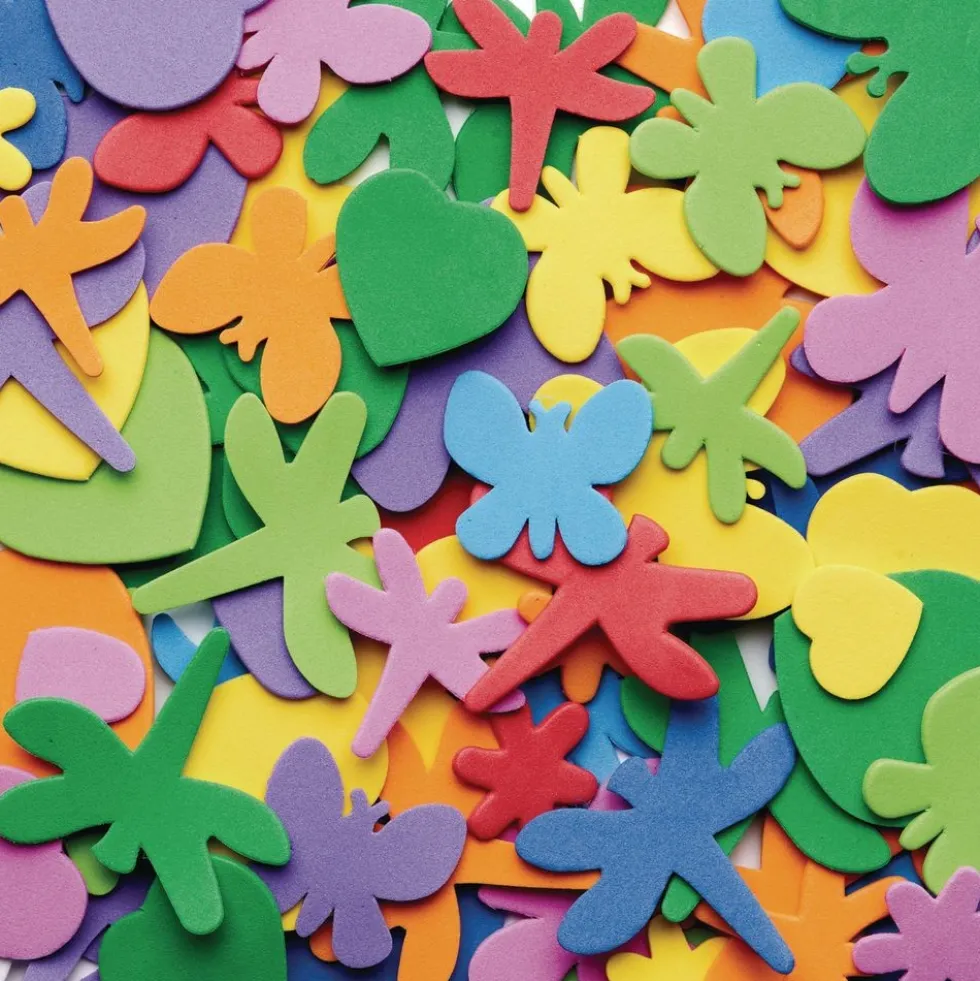 Colorations® Flowers, Hearts & Bug Foam Shapes - 500 Pieces