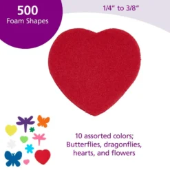 Colorations® Flowers, Hearts & Bug Foam Shapes - 500 Pieces