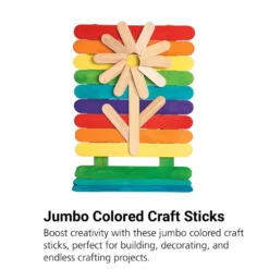 Colorations® Jumbo Colored Wood Craft Sticks - 500 Pieces