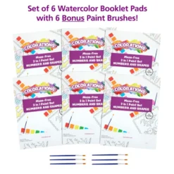 Colorations® Mess-Free 3 in 1 Paint Set - Numbers and Shapes - Set of 6