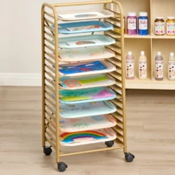 Colorations® Mobile Art Rack with 10 Tough Art Trays