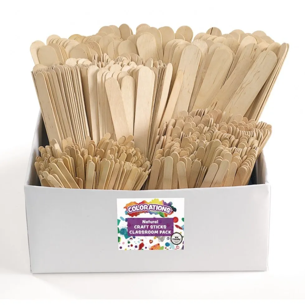 Colorations® Natural Craft Stick Classroom Pack - 1,200 Pieces