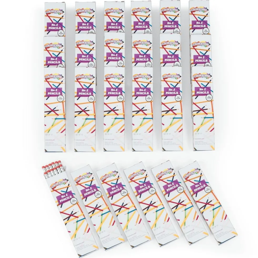 Colorations® NO.2 Hex Pencils with Erasers - 24 Sets
