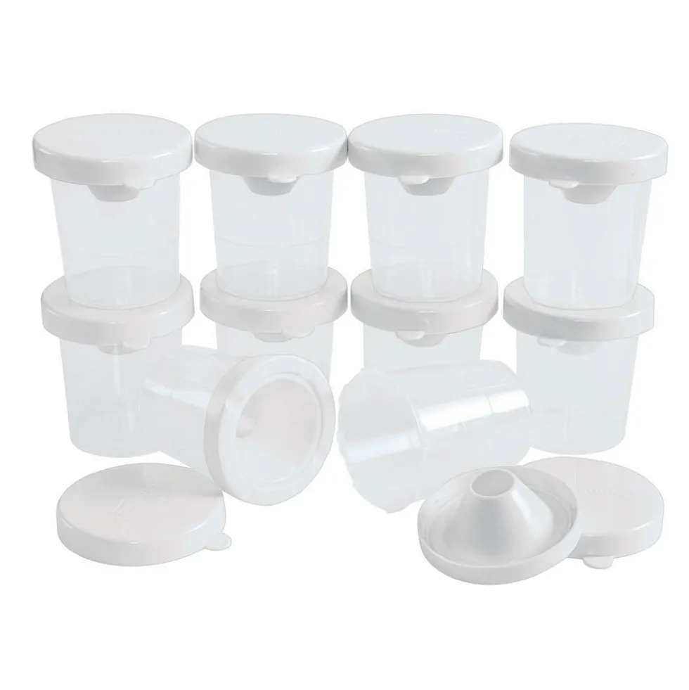 Colorations® No-Spill White Lid Paint Cups - Set of 10