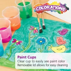 Colorations® No-Spill White Lid Paint Cups - Set of 10
