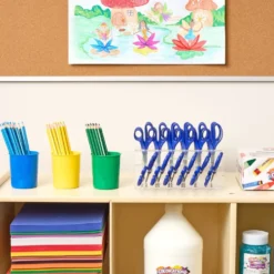 Colorations® Organizing Rack with 30 Blunt Tip Scissors