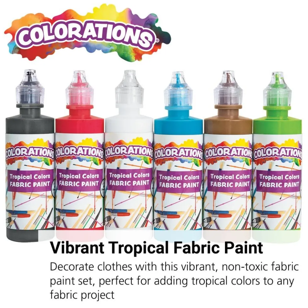 Colorations® 4 oz. Fabric Paint Tropical Colors - Set of 6
