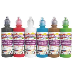 Colorations® 4 oz. Fabric Paint Tropical Colors - Set of 6