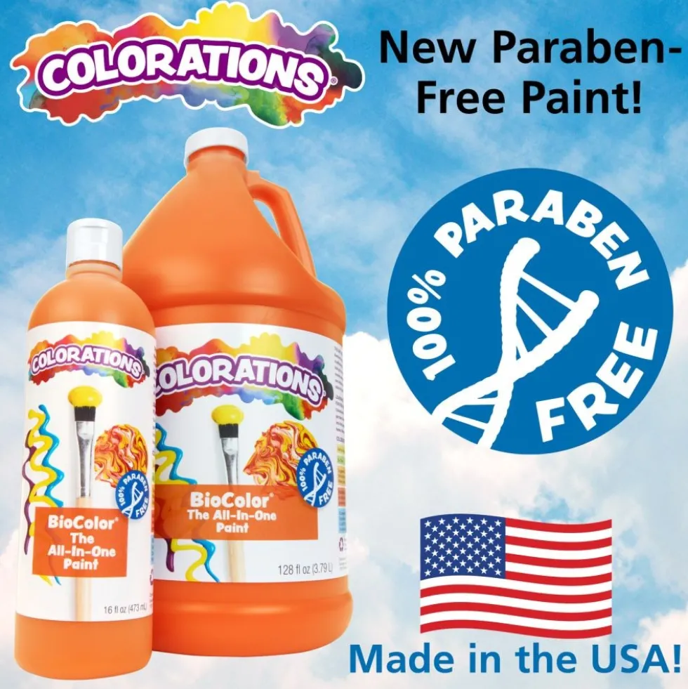 Colorations® Paraben-Free BioColor® Paint- Rainbow Pack, Set of 6, 16oz