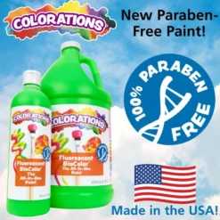 Colorations® Paraben-Free Fluorescent BioColor® Paint- Set of 9, 16 oz.