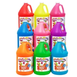 Colorations® Paraben-Free Fluorescent BioColor® Paint- Set of 9 Colors, 1 Gallon