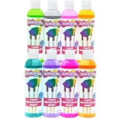 Colorations® Paraben-Free Liquid Watercolor Paint Tropical Colors, 8 oz. - Set of 8