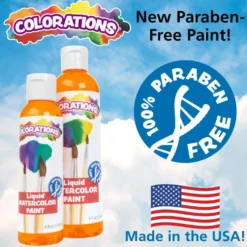 Colorations® Paraben-Free Liquid Watercolor Paints Classic Colors, 8oz. - Set of 13