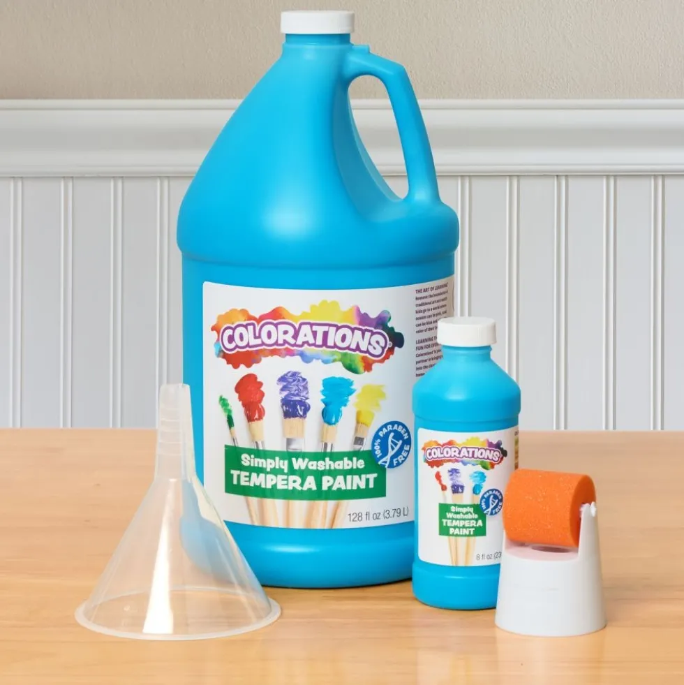 Colorations® Paraben-Free Simply Washable Tempera Paint Roller Set, 6 Colors