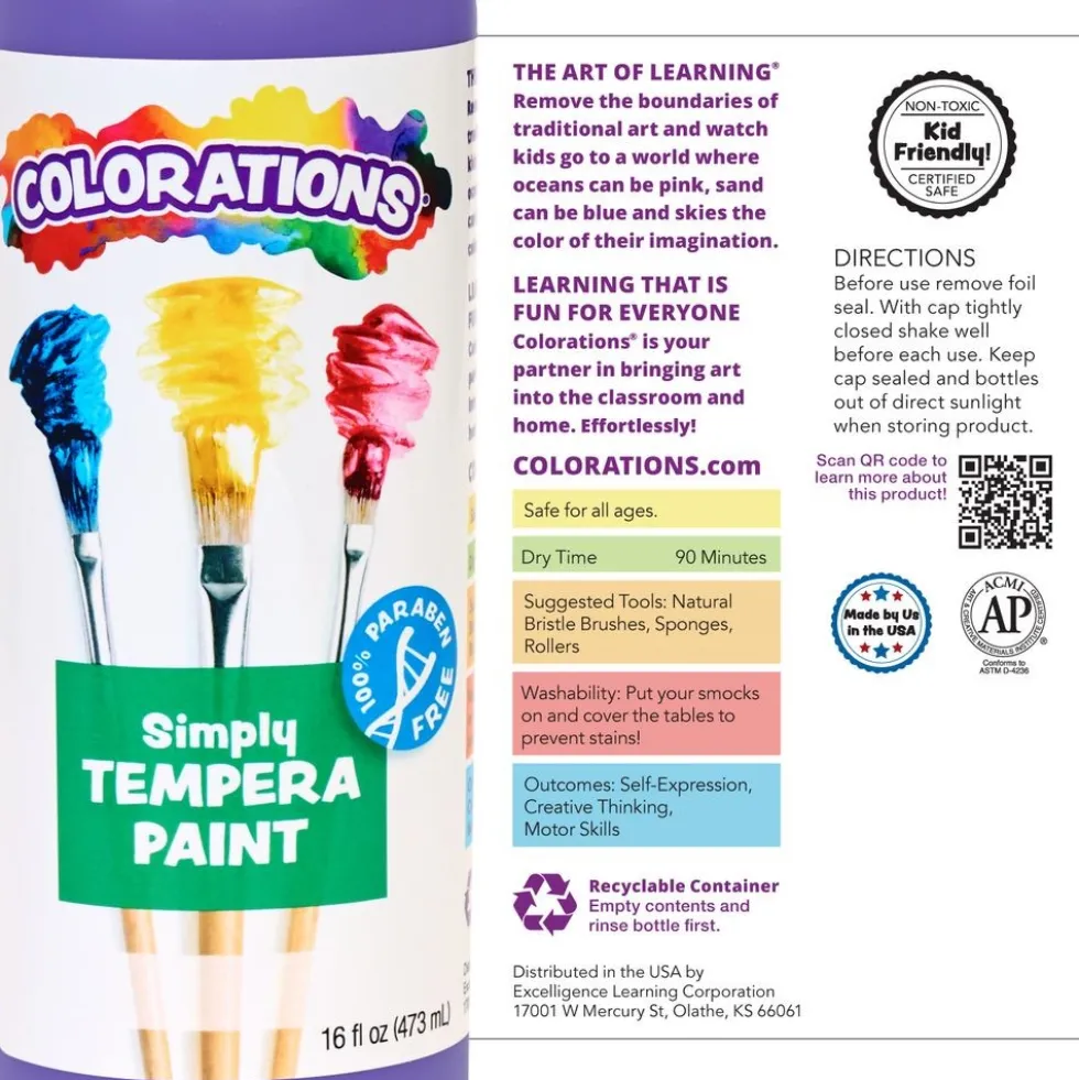 Colorations® Paraben-Free Simply Tempera Paint 16 oz. - Light Green