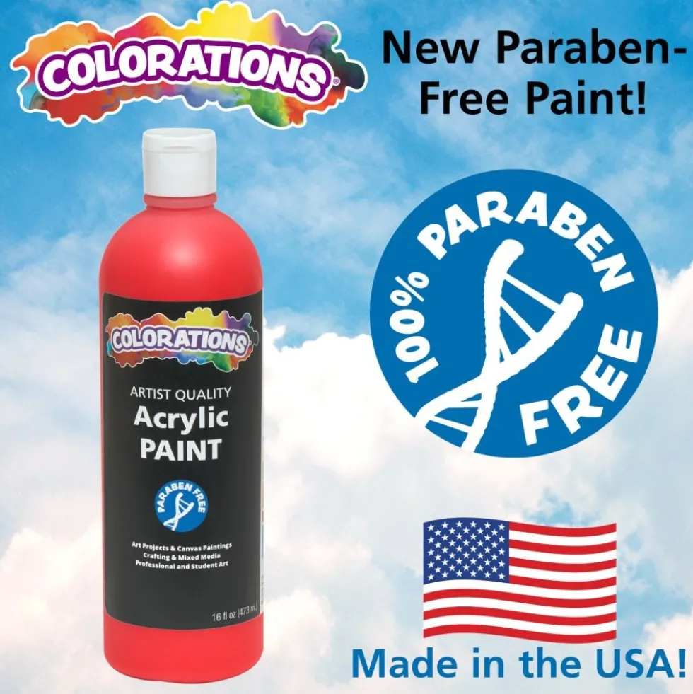 Colorations® Paraben-Free Spectrum Acrylic Paint Set- 18 Colors