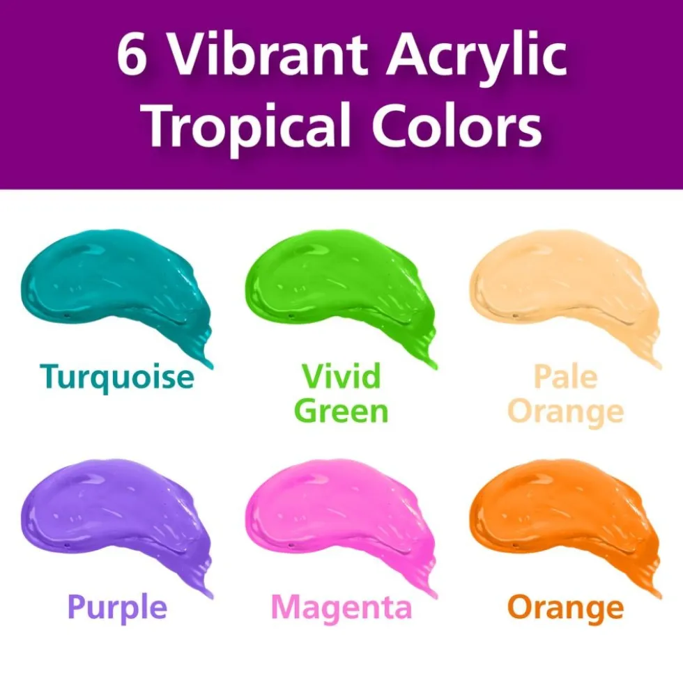 Colorations® Paraben-Free Tropical Acrylic Paint Set - 6 Colors
