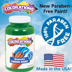 Colorations® Paraben-Free Washable Finger Paints - 10 Colors, 16 fl oz each
