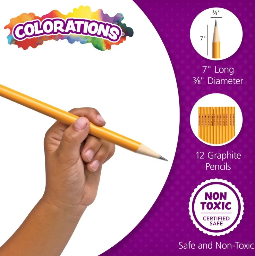 Colorations® Primary Pencils - Without Erasers, Set of 12