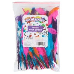Colorations® Rainbow Duck Quill Feathers - 1 oz.