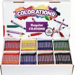 Colorations® Regular Crayons - 8 Colors, Value Pack -Set of 800