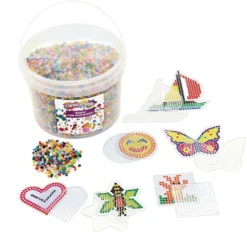 Colorations® Regular Fuse Beads & 6 Pegboards in a Bucket - 22,000 Beads