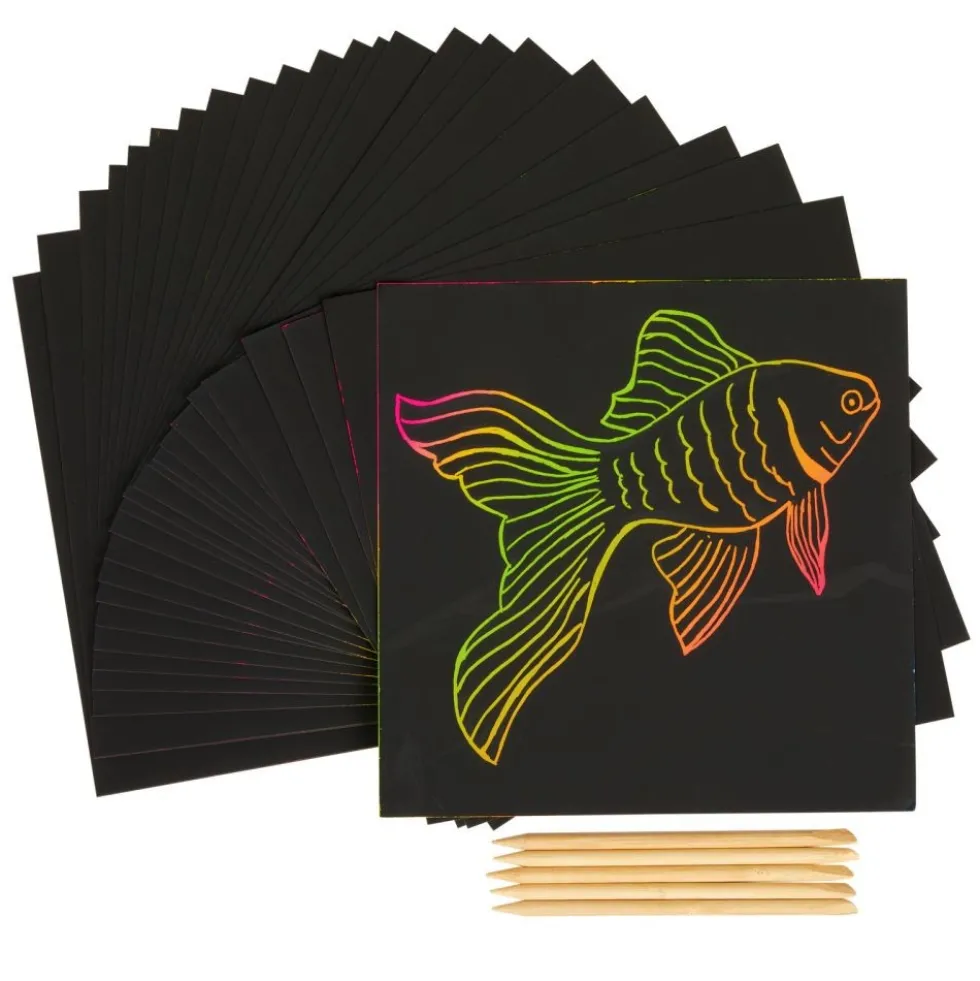 Colorations® Scratch Art Boards -100 boards with 20 sticks